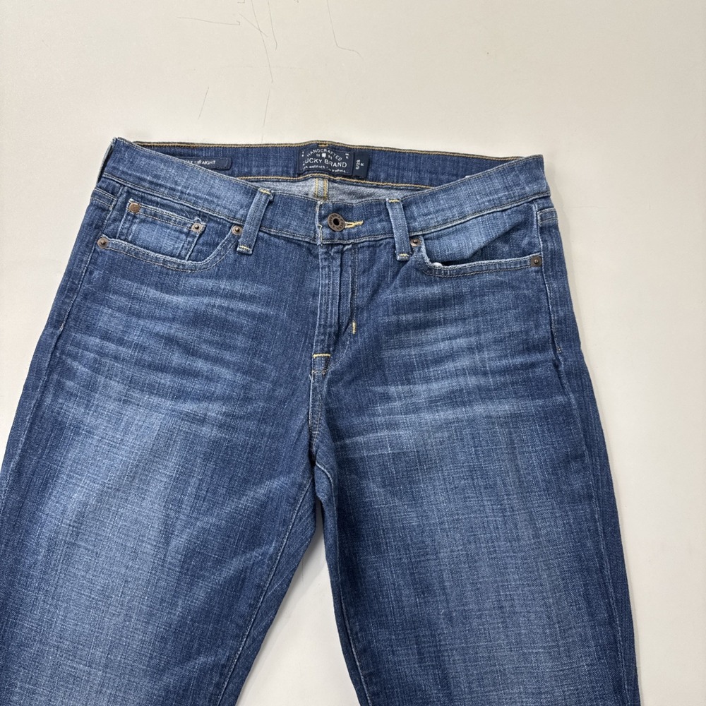 Lucky Brand Sweet Straight Jeans Women 6/28 R Blue Medium Wash Stretch Denim - Picture 4 of 16